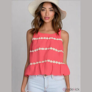 Finn & Clover Pink Daisy Tank Top Women’s (Sz S)